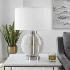 Stacked Marble Blade Table Lamp