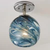 Stormy Skies Glass Globe Semi-Flush Ceiling Light