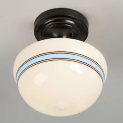 Striped Schoolhouse Semi-Flush Ceiling Light