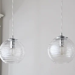 Swirling Glass Globe Pendant