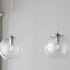 Swirling Glass Globe Pendant