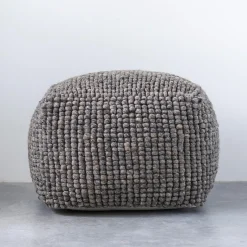 Textured Wool Pouf