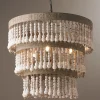 Three Tiered Wood Beaded Chandelier