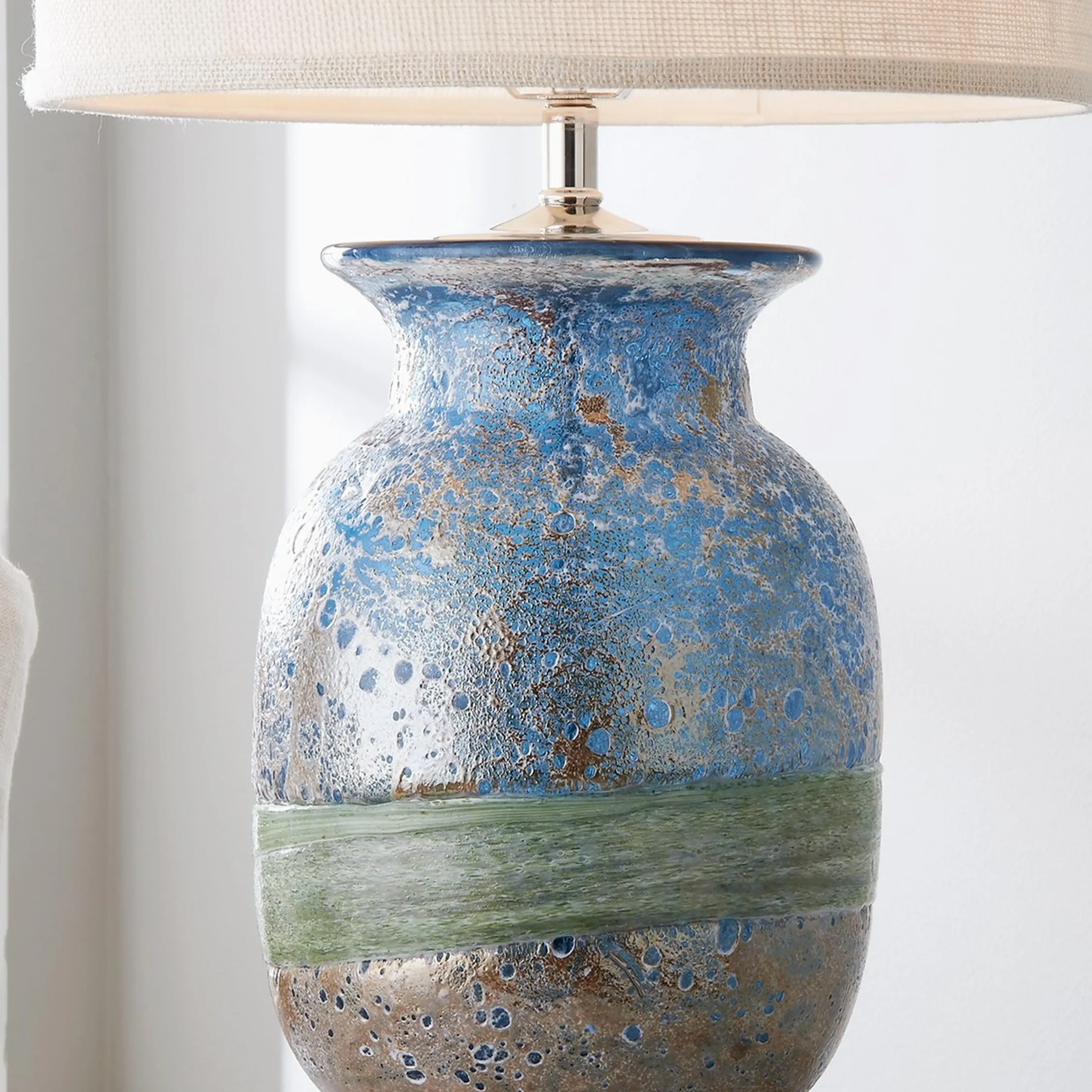 Tidal Pool Art Glass Table Lamp