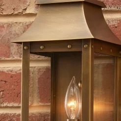 Traditional Studded Framed Box Outdoor Sconce - Small