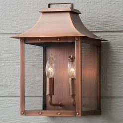 Traditional Studded Framed Box Outdoor Sconce - Large