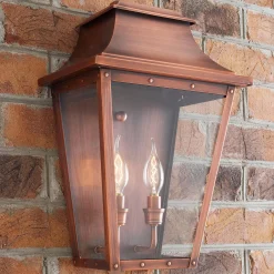 Traditional Studded Tapered Outdoor Sconce - Large