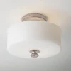 Traditional Urban Drum Glass Semi-Flush Ceiling Light