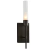 Transitional Torch Sconce - Frosted Glass