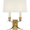 Transitional 'X' Wall Sconce with Shade - 2 Light