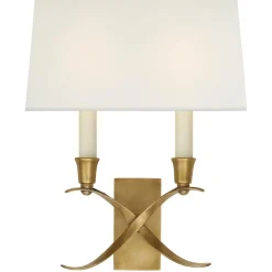 Transitional 'X' Wall Sconce with Shade - 2 Light