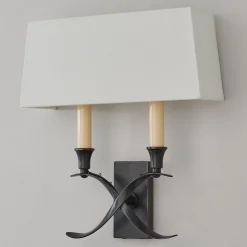 Transitional 'X' Wall Sconce with Shade - 2 Light