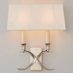 Transitional 'X' Wall Sconce with Shade - 2 Light