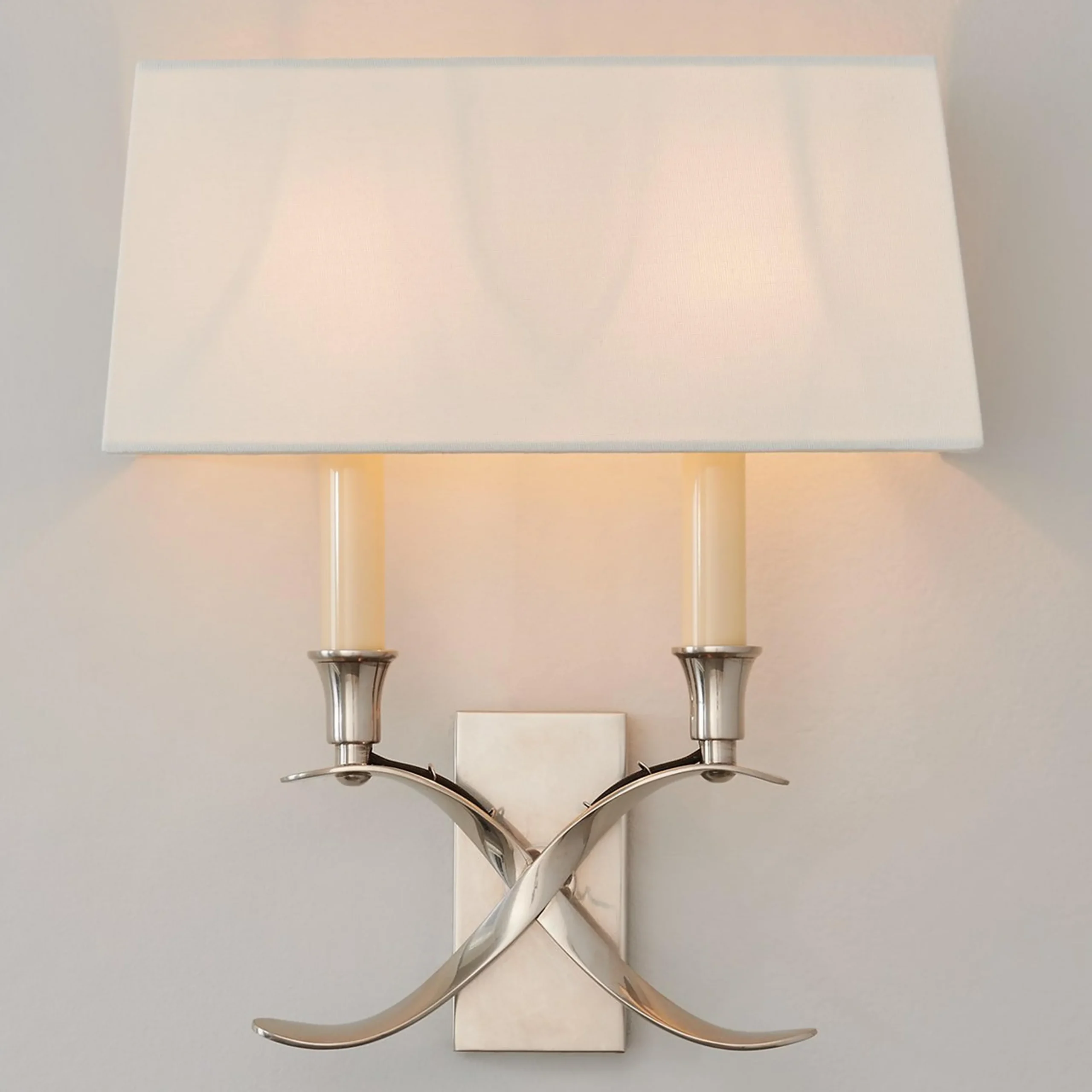 Transitional 'X' Wall Sconce with Shade - 2 Light