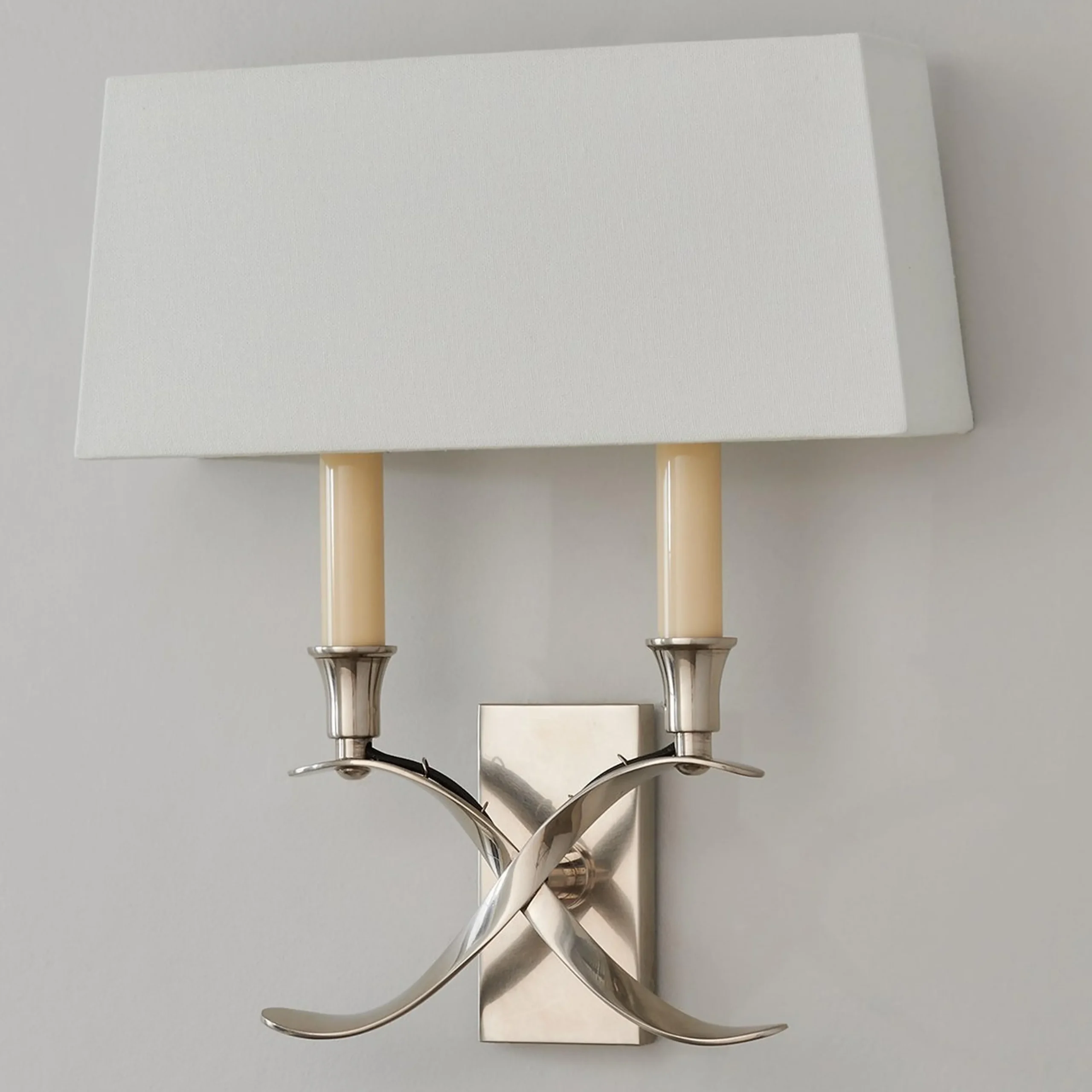 Transitional 'X' Wall Sconce with Shade - 2 Light