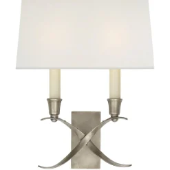 Transitional 'X' Wall Sconce with Shade - 2 Light