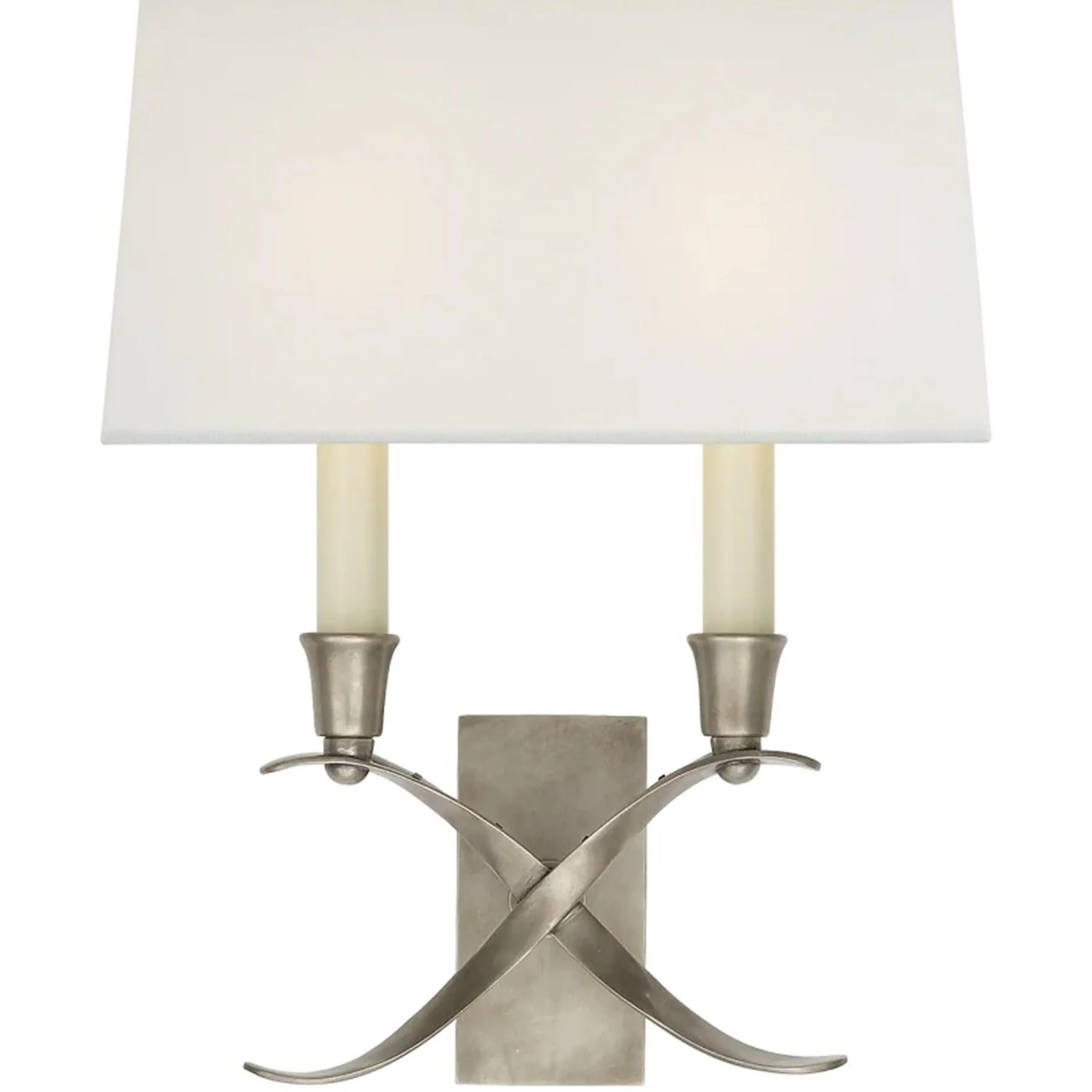 Transitional 'X' Wall Sconce with Shade - 2 Light