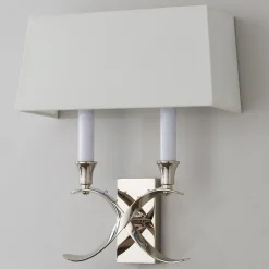 Transitional 'X' Wall Sconce with Shade - 2 Light