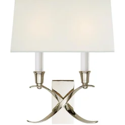 Transitional 'X' Wall Sconce with Shade - 2 Light