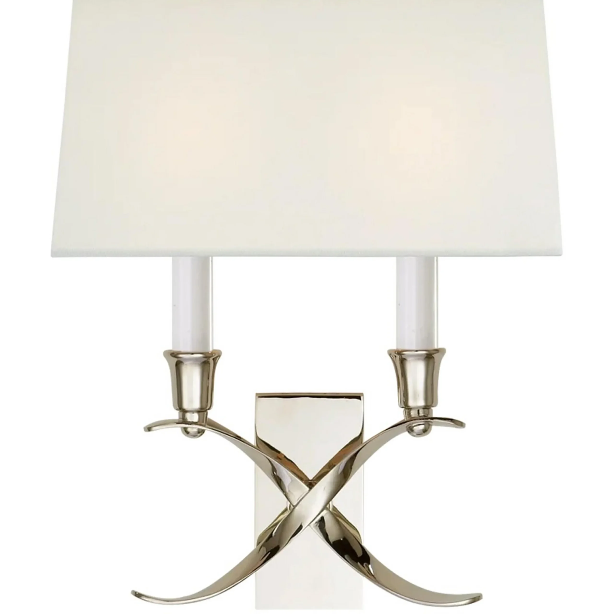 Transitional 'X' Wall Sconce with Shade - 2 Light