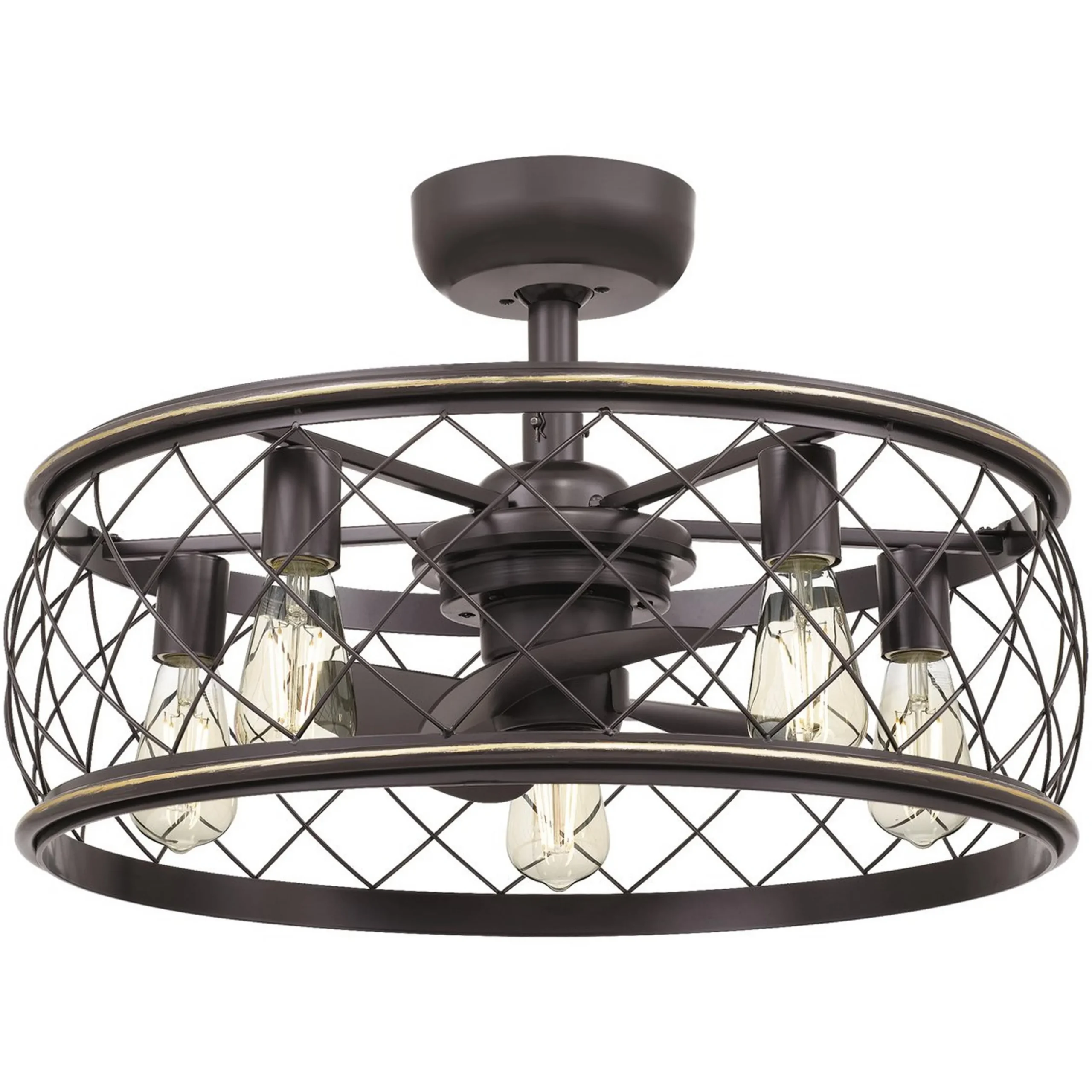 22" Trellis Cage Ceiling Fandelier