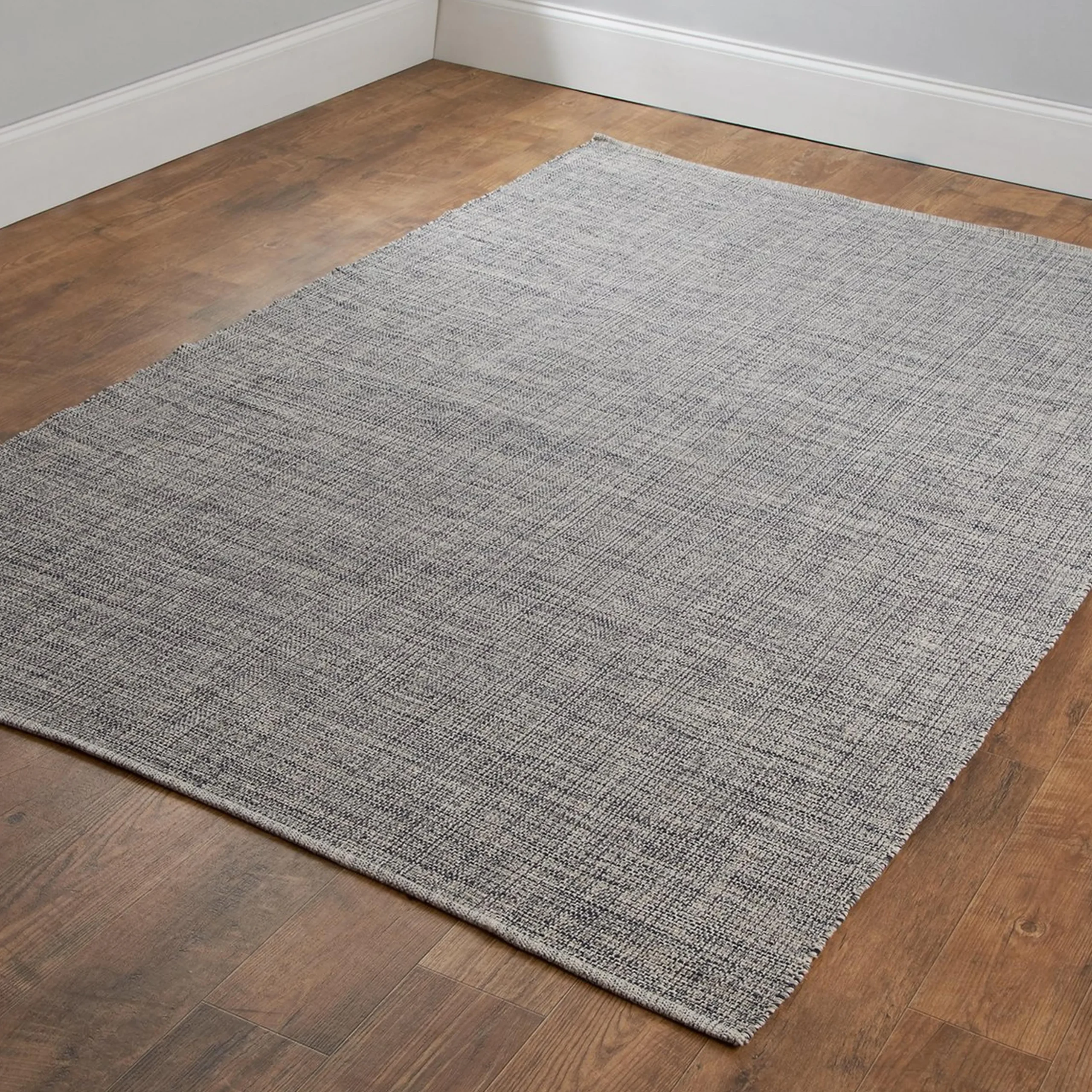 Tri-Toned Neutral Woven Cotton Rug