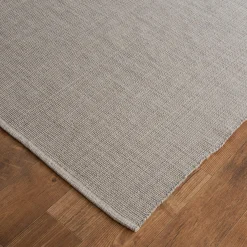 Tri-Toned Neutral Woven Cotton Rug