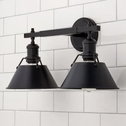 Truncated Cone Shade Vanity Light - 2 light