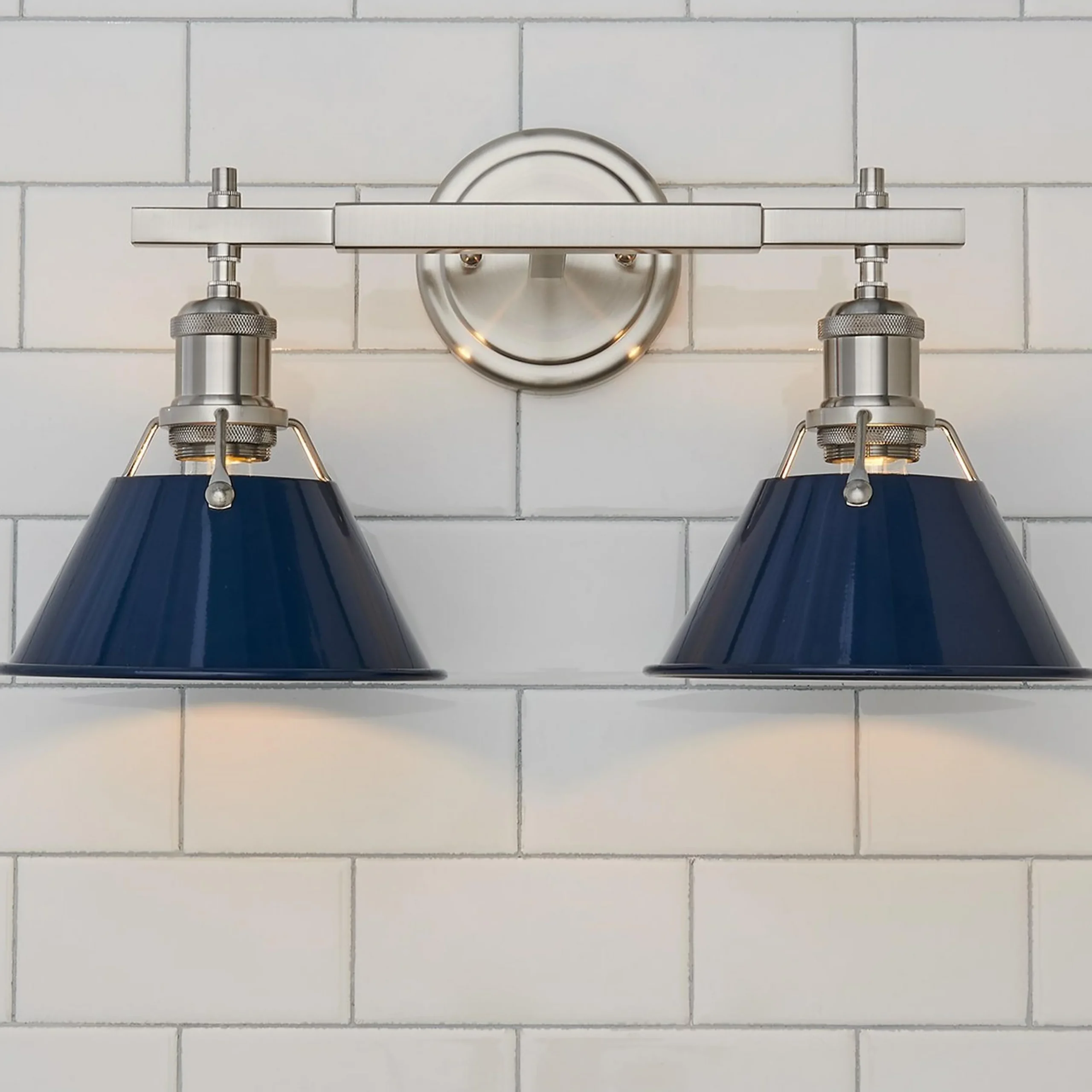 Truncated Cone Shade Vanity Light - 2 light