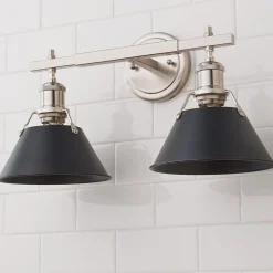 Truncated Cone Shade Vanity Light - 2 light