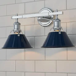 Truncated Cone Shade Vanity Light - 2 light