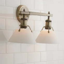 Truncated Cone Shade Vanity Light - 2 light