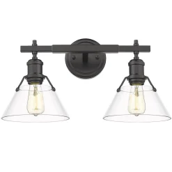 Truncated Cone Shade Vanity Light - 2 light