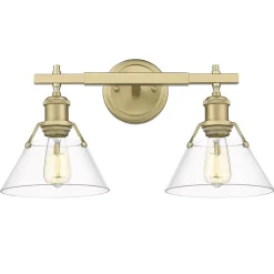 Truncated Cone Shade Vanity Light - 2 light