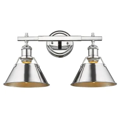 Truncated Cone Shade Vanity Light - 2 light