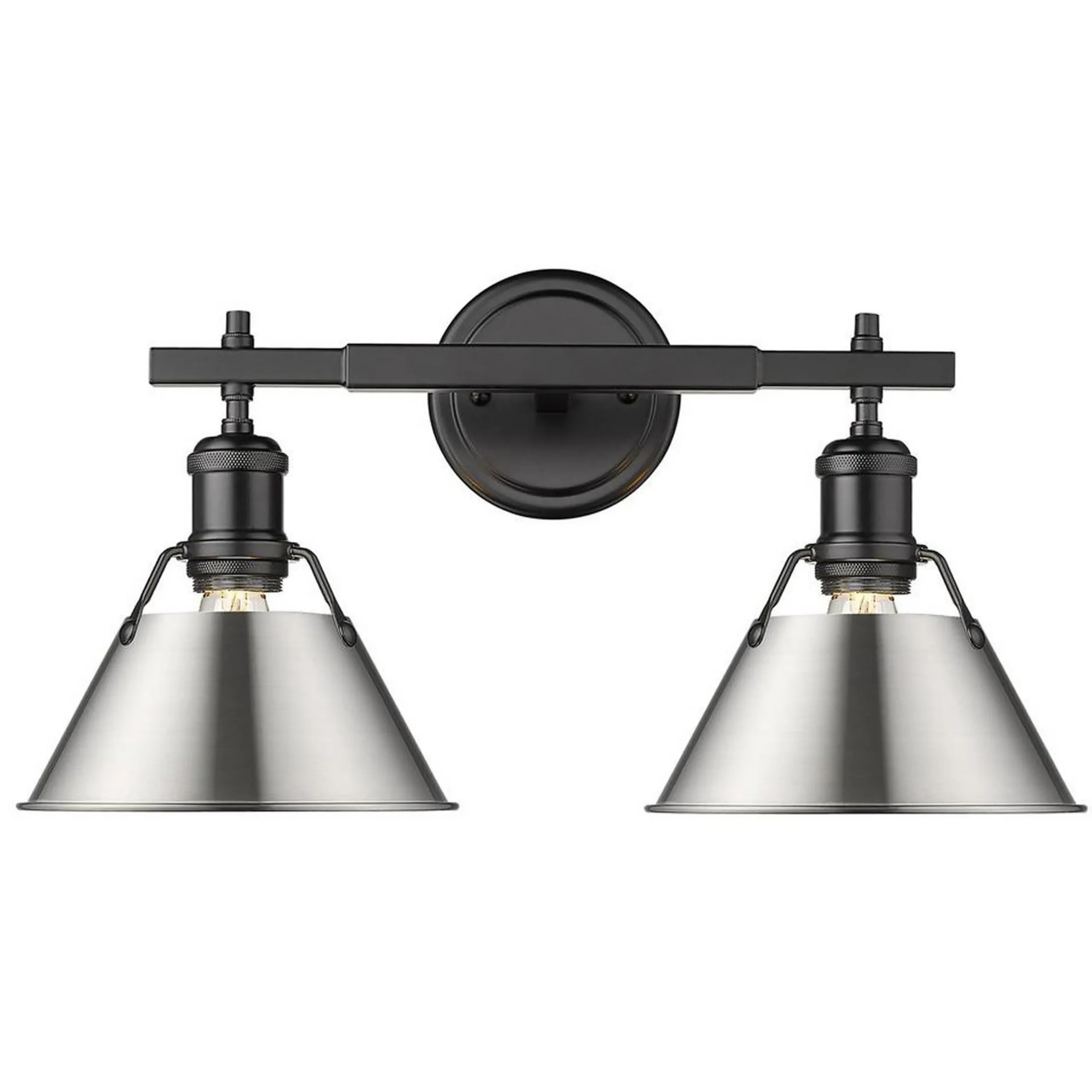 Truncated Cone Shade Vanity Light - 2 light