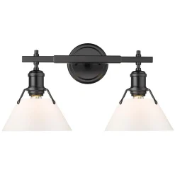 Truncated Cone Shade Vanity Light - 2 light