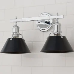Truncated Cone Shade Vanity Light - 2 light