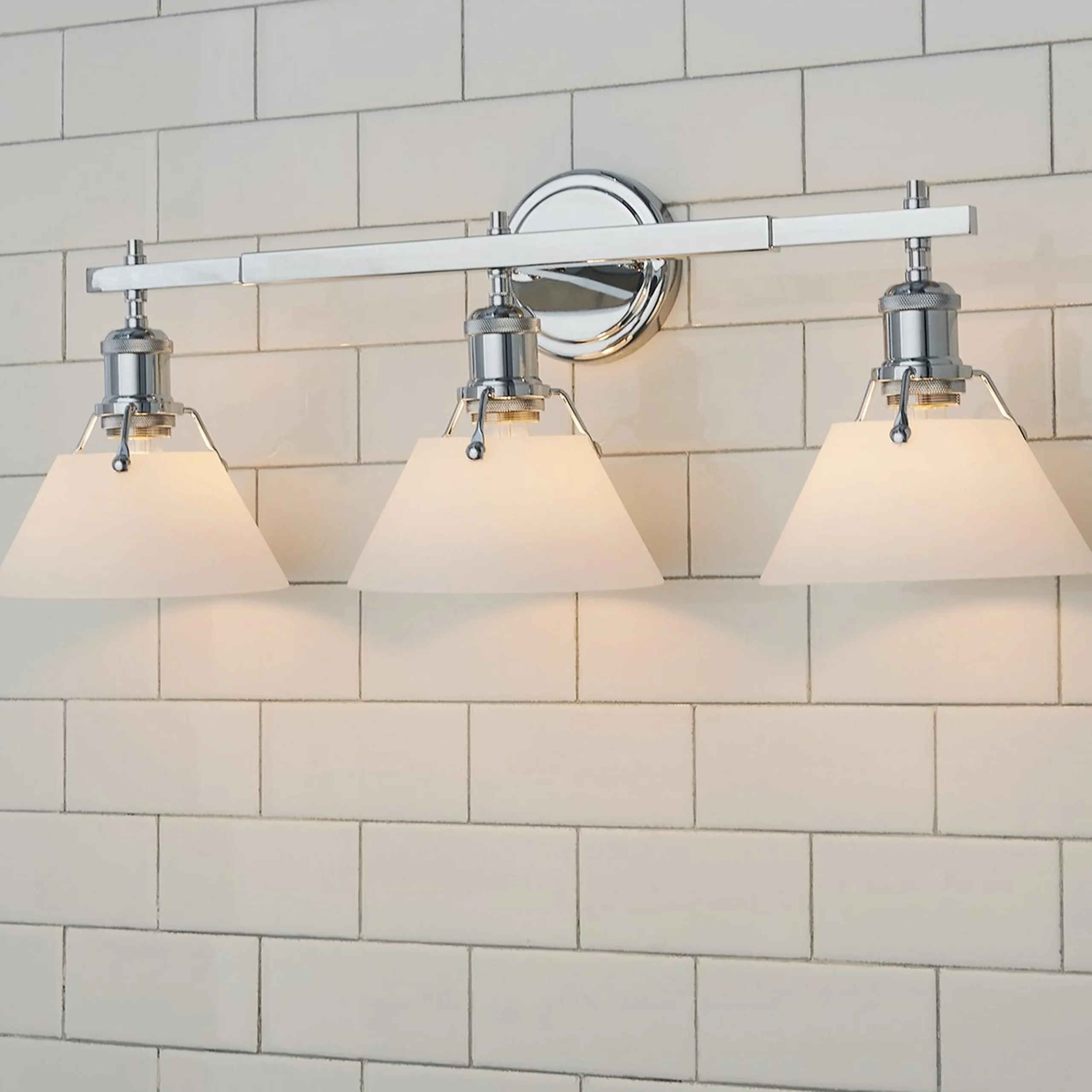 Truncated Cone Shade Vanity Light - 3 light
