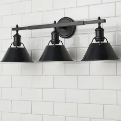 Truncated Cone Shade Vanity Light - 3 light