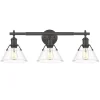 Truncated Cone Shade Vanity Light - 3 light