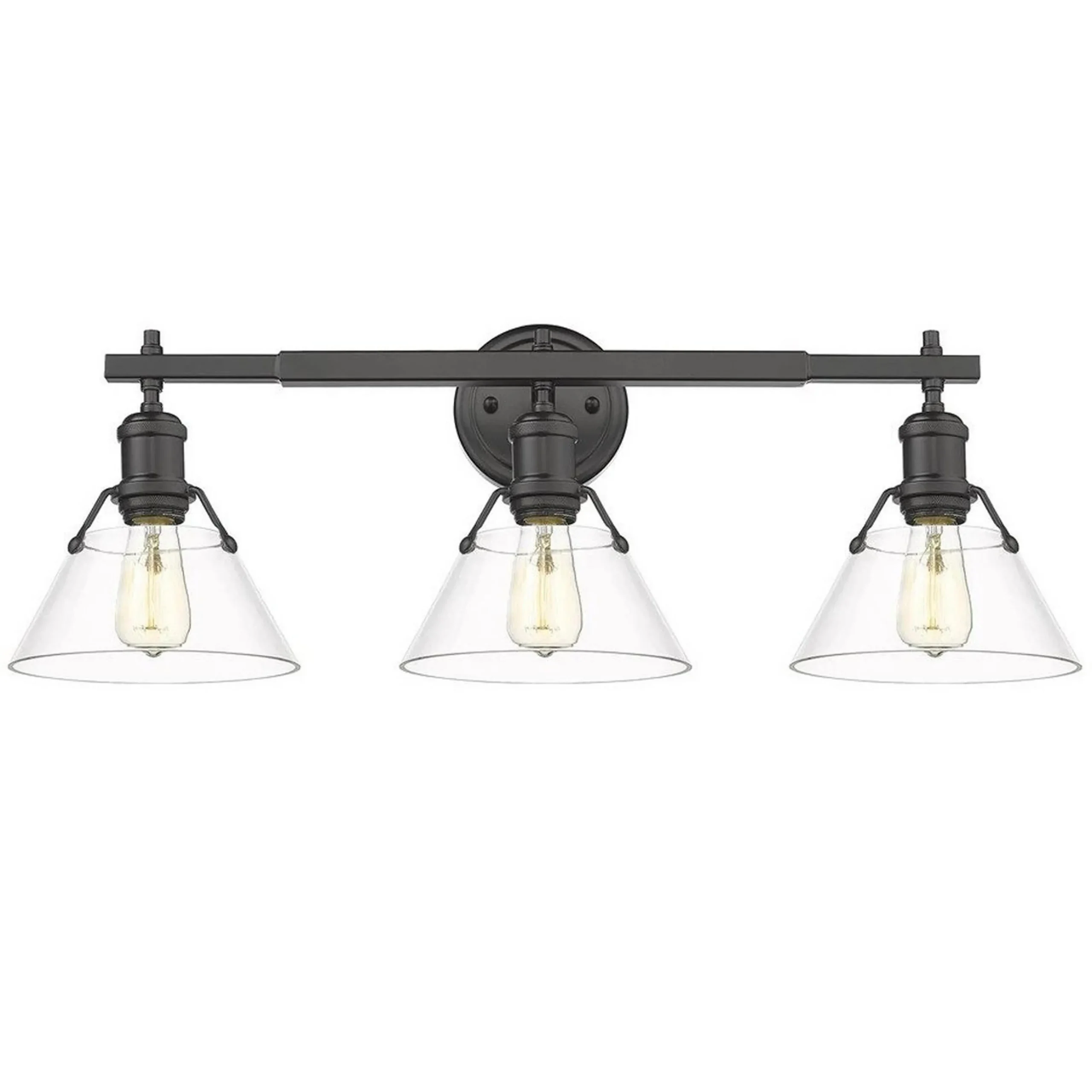 Truncated Cone Shade Vanity Light - 3 light