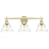 Truncated Cone Shade Vanity Light - 3 light