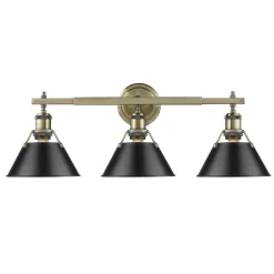 Truncated Cone Shade Vanity Light - 3 light