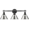 Truncated Cone Shade Vanity Light - 3 light
