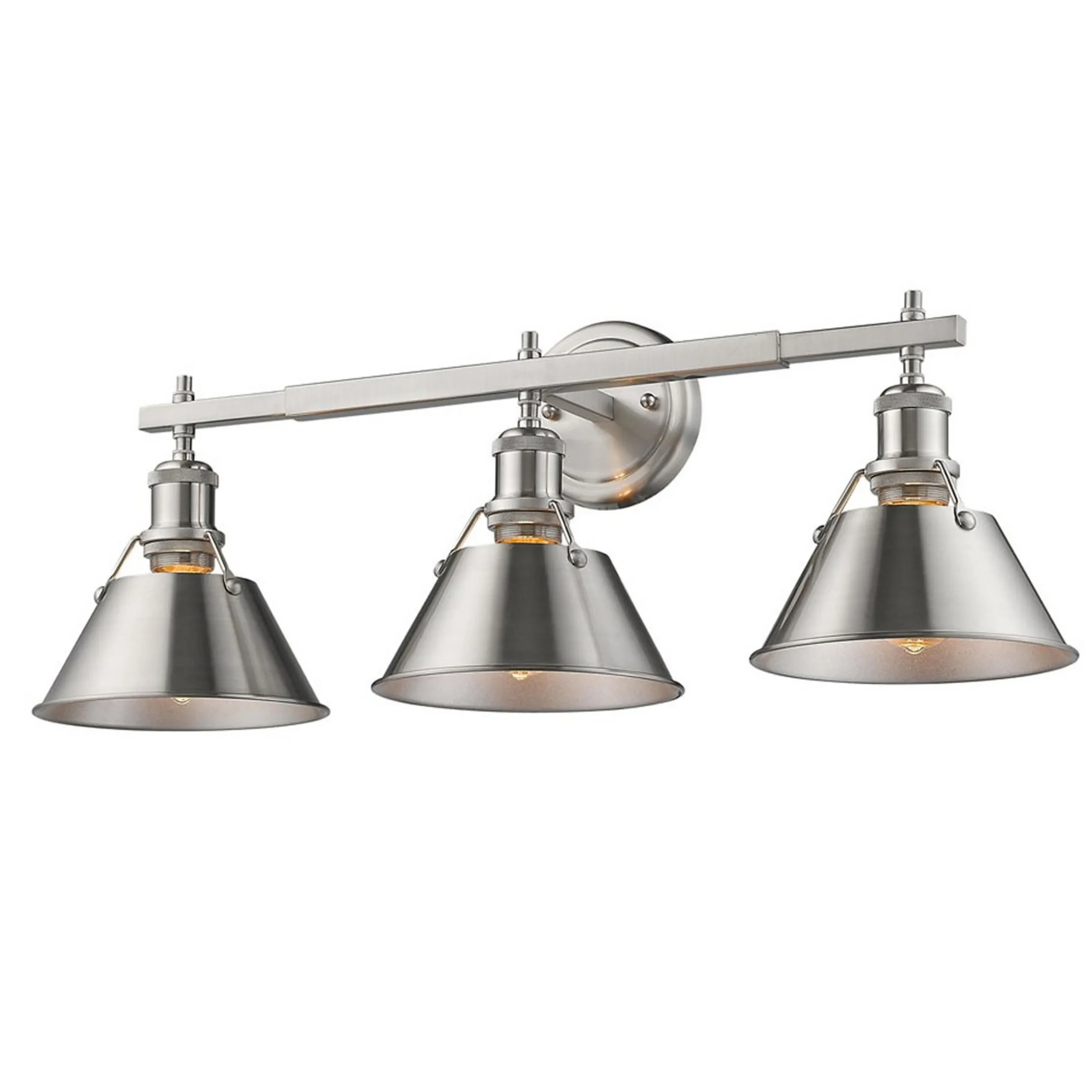 Truncated Cone Shade Vanity Light - 3 light