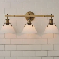 Truncated Cone Shade Vanity Light - 3 light
