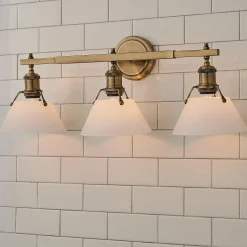 Truncated Cone Shade Vanity Light - 3 light