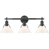 Truncated Cone Shade Vanity Light - 3 light