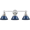 Truncated Cone Shade Vanity Light - 3 light